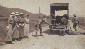  A motor incident during an excursion of the officers and nursing sisters to Salonika, Greece.